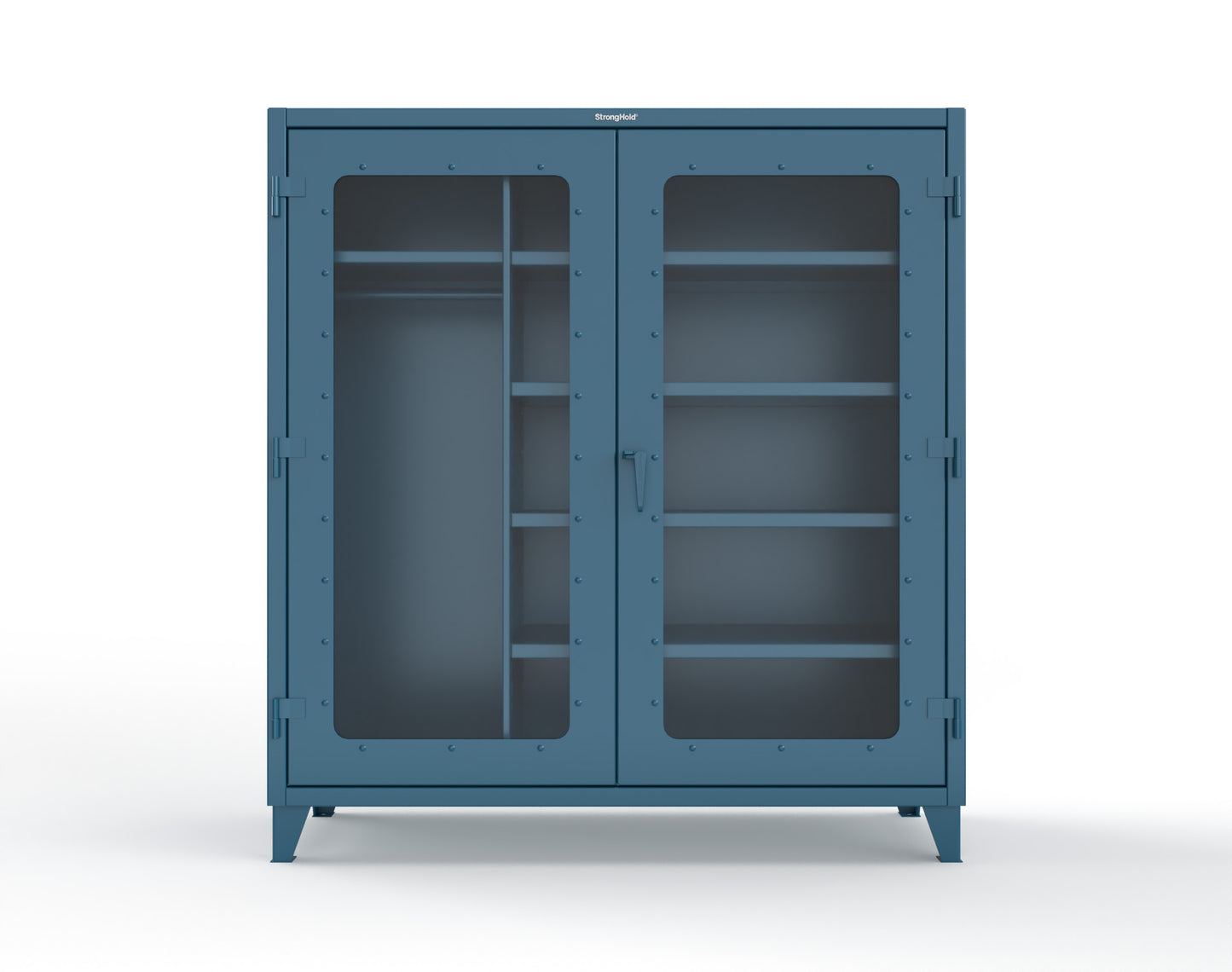 Extreme Duty 12 GA Clear View Uniform Cabinet with 5 Shelves - 72 In. W x 24 In. D x 78 In. H - 66-LD-W-245-5001