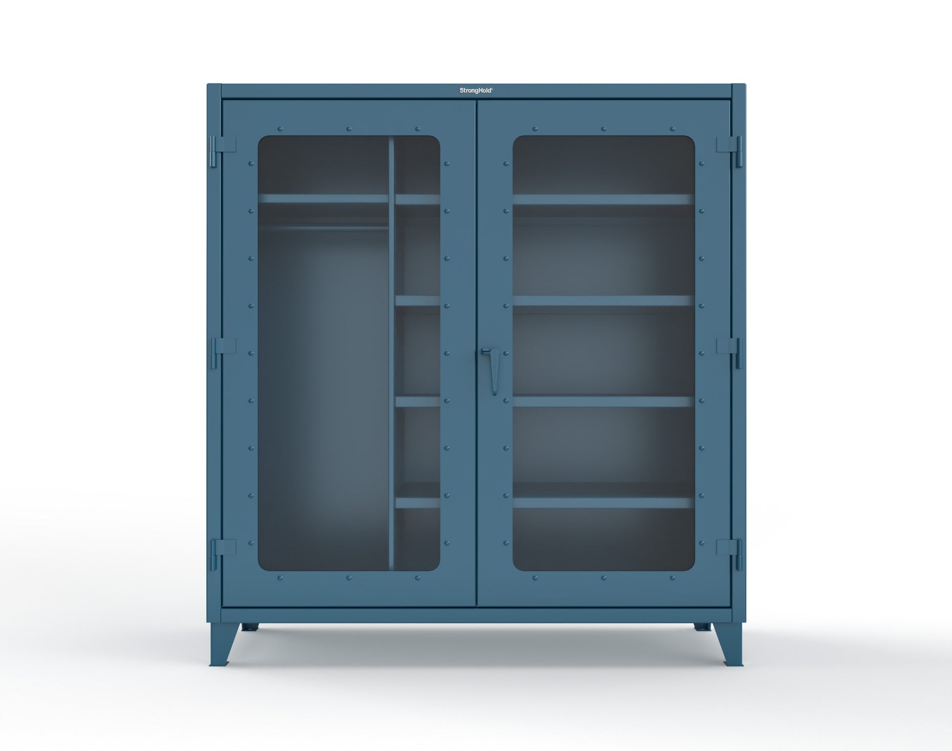 Extreme Duty 12 GA Clear View Uniform Cabinet with 5 Shelves - 72 In. W x 24 In. D x 78 In. H - 66-LD-W-245-5001