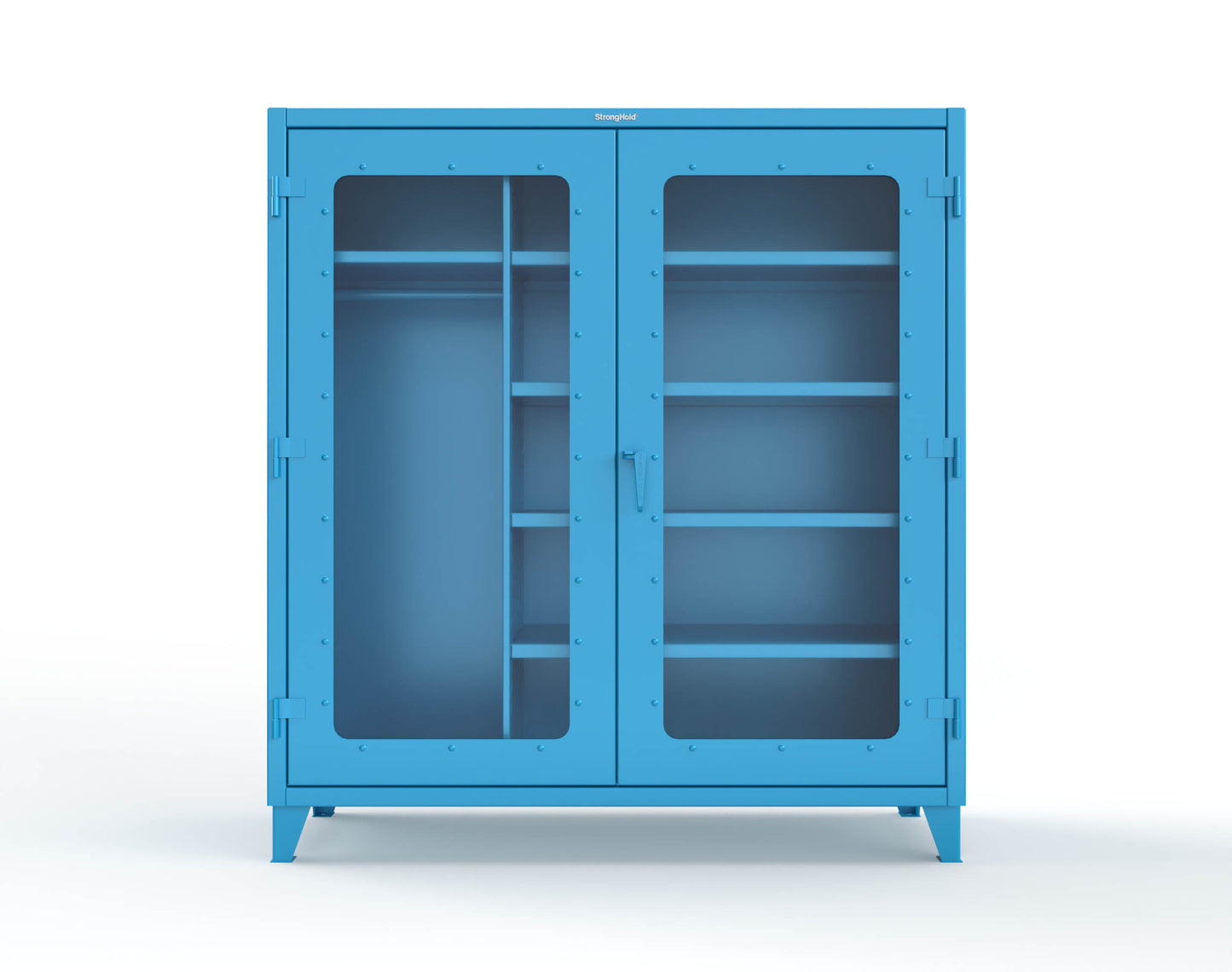 Extreme Duty 12 GA Clear View Uniform Cabinet with 5 Shelves - 72 In. W x 24 In. D x 78 In. H - 66-LD-W-245-5012