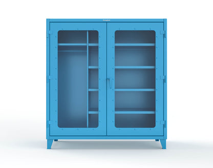 Extreme Duty 12 GA Clear View Uniform Cabinet with 5 Shelves - 72 In. W x 24 In. D x 78 In. H - 66-LD-W-245-5012