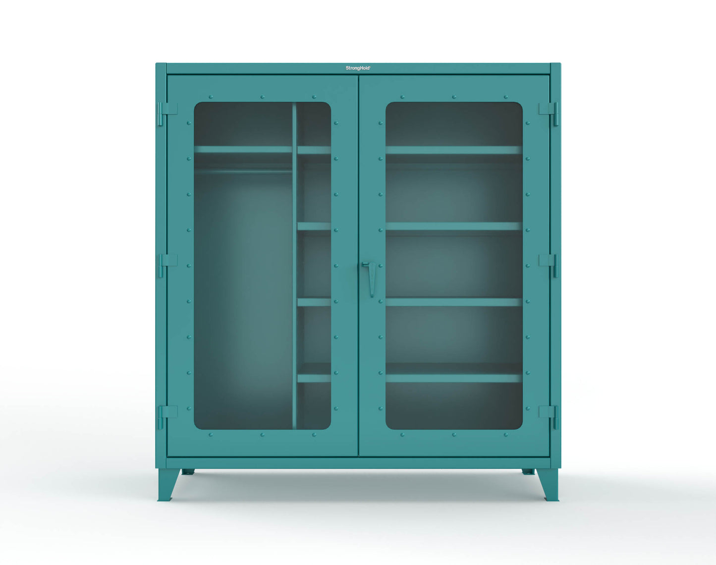 Extreme Duty 12 GA Clear View Uniform Cabinet with 5 Shelves - 72 In. W x 24 In. D x 78 In. H - 66-LD-W-245-5021