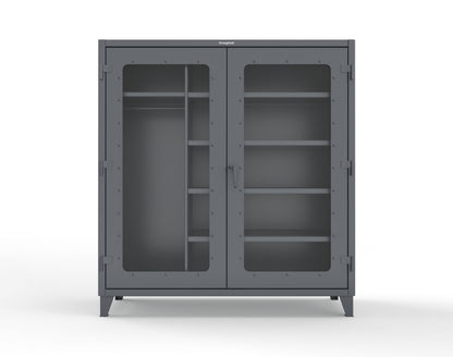 Extreme Duty 12 GA Clear View Uniform Cabinet with 5 Shelves - 72 In. W x 24 In. D x 78 In. H - 66-LD-W-245-7024