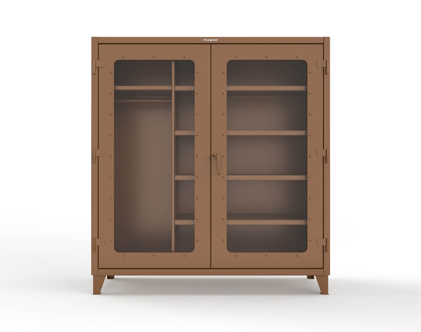 Extreme Duty 12 GA Clear View Uniform Cabinet with 5 Shelves - 72 In. W x 24 In. D x 78 In. H - 66-LD-W-245-8008
