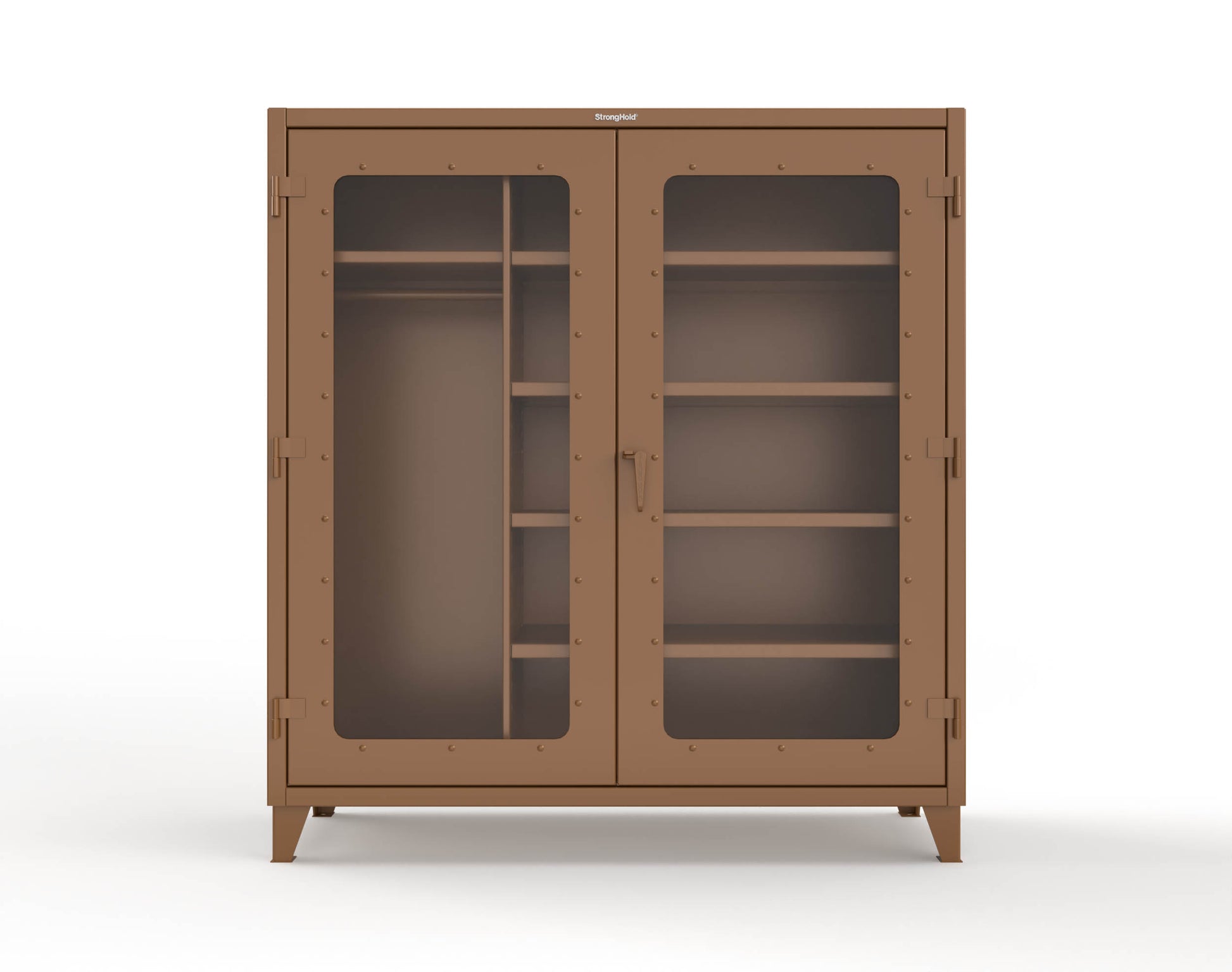 Extreme Duty 12 GA Clear View Uniform Cabinet with 5 Shelves - 72 In. W x 24 In. D x 78 In. H - 66-LD-W-245-8008