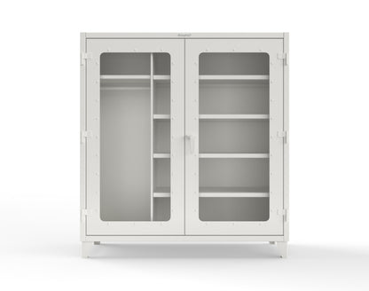 Extreme Duty 12 GA Clear View Uniform Cabinet with 5 Shelves - 72 In. W x 24 In. D x 78 In. H - 66-LD-W-245-9003