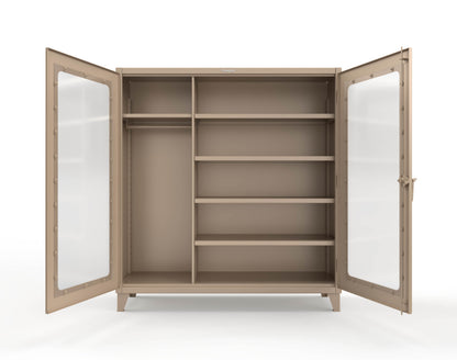 Extreme Duty 12 GA Clear View Uniform Cabinet with 5 Shelves - 72 In. W x 24 In. D x 78 In. H - 66-LD-W-245-1019
