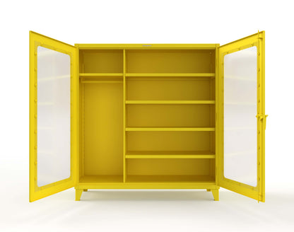 Extreme Duty 12 GA Clear View Uniform Cabinet with 5 Shelves - 72 In. W x 24 In. D x 78 In. H - 66-LD-W-245-1021