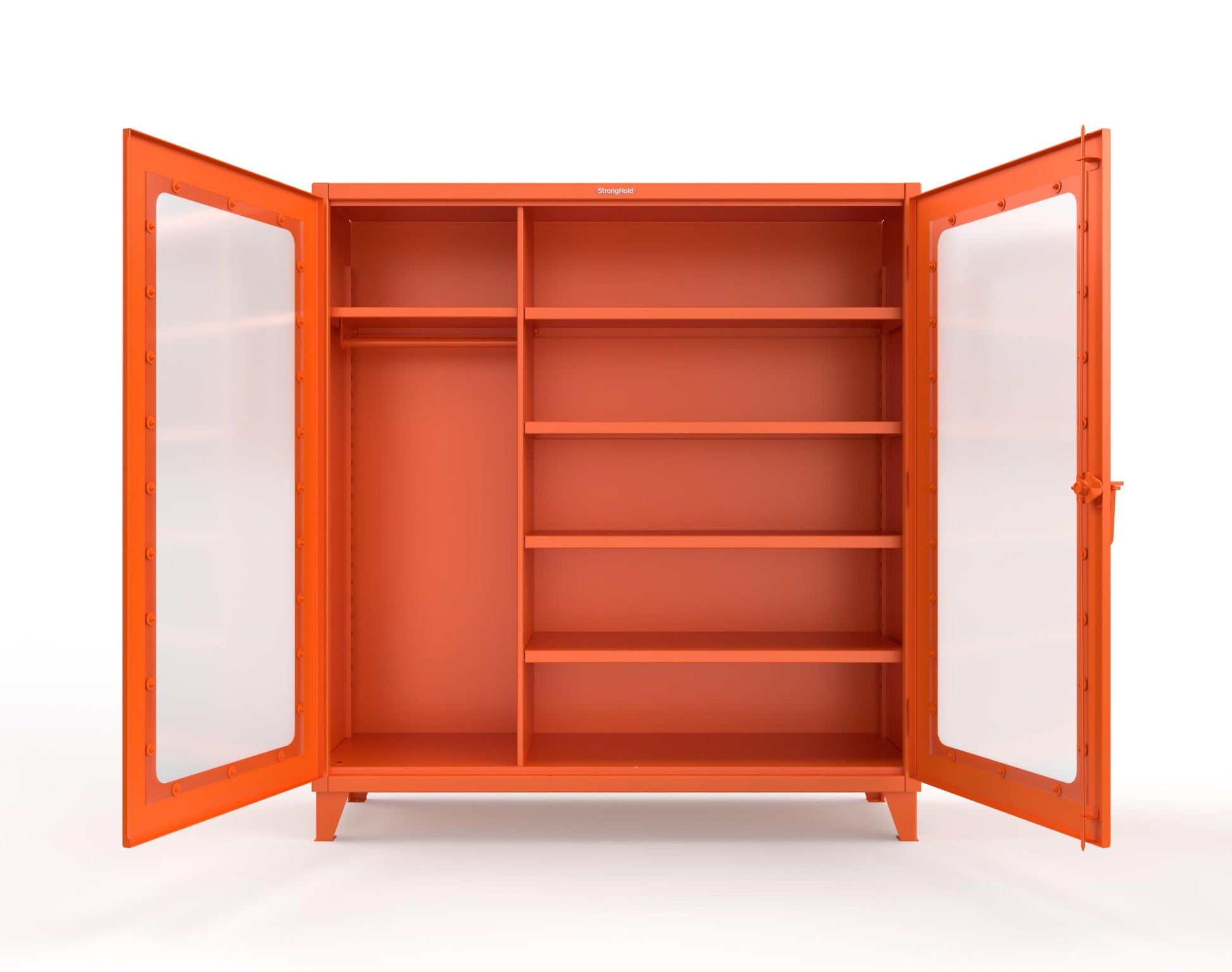 Extreme Duty 12 GA Clear View Uniform Cabinet with 5 Shelves - 72 In. W x 24 In. D x 78 In. H - 66-LD-W-245-2009