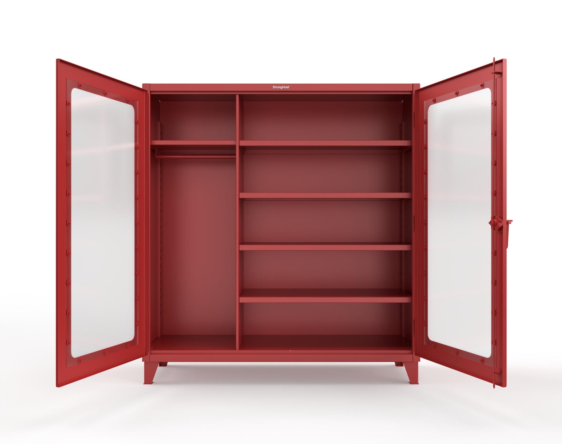 Extreme Duty 12 GA Clear View Uniform Cabinet with 5 Shelves - 72 In. W x 24 In. D x 78 In. H - 66-LD-W-245-3001