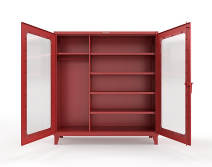 Extreme Duty 12 GA Clear View Uniform Cabinet with 5 Shelves - 72 In. W x 24 In. D x 78 In. H - 66-LD-W-245-3001