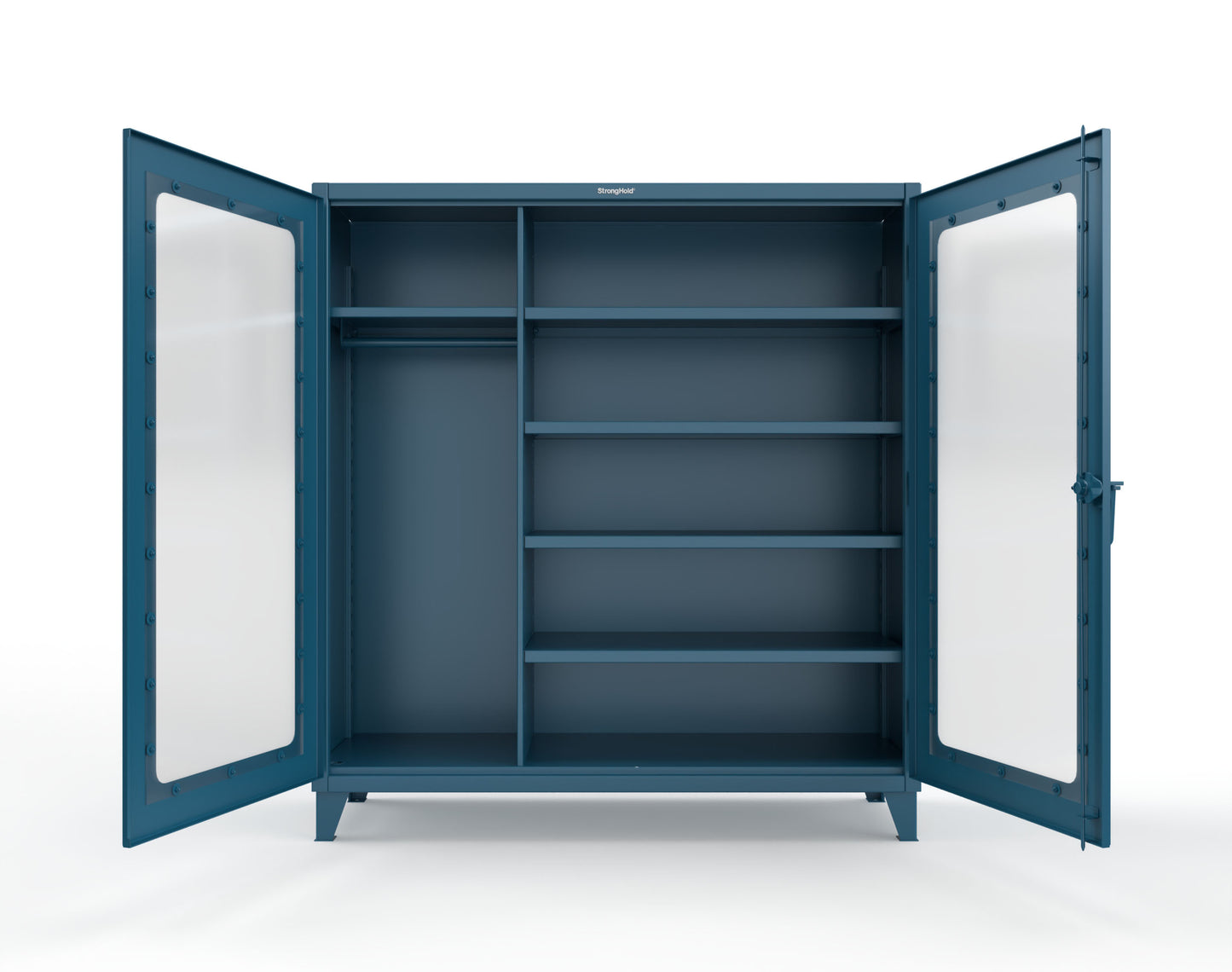 Extreme Duty 12 GA Clear View Uniform Cabinet with 5 Shelves - 72 In. W x 24 In. D x 78 In. H - 66-LD-W-245-5001