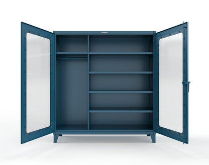 Extreme Duty 12 GA Clear View Uniform Cabinet with 5 Shelves - 72 In. W x 24 In. D x 78 In. H - 66-LD-W-245-5001