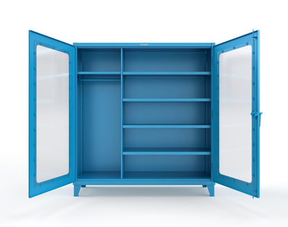 Extreme Duty 12 GA Clear View Uniform Cabinet with 5 Shelves - 72 In. W x 24 In. D x 78 In. H - 66-LD-W-245-5012