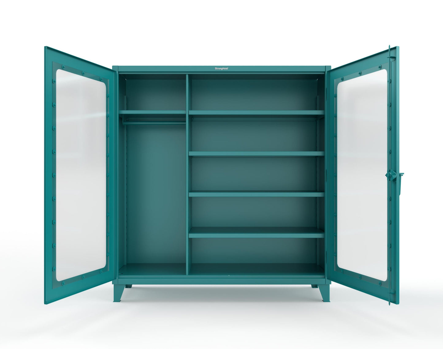 Extreme Duty 12 GA Clear View Uniform Cabinet with 5 Shelves - 72 In. W x 24 In. D x 78 In. H - 66-LD-W-245-5021