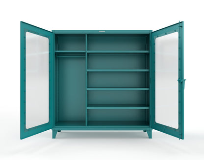 Extreme Duty 12 GA Clear View Uniform Cabinet with 5 Shelves - 72 In. W x 24 In. D x 78 In. H - 66-LD-W-245-5021