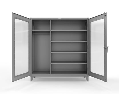 Extreme Duty 12 GA Clear View Uniform Cabinet with 5 Shelves - 72 In. W x 24 In. D x 78 In. H - 66-LD-W-245-7037