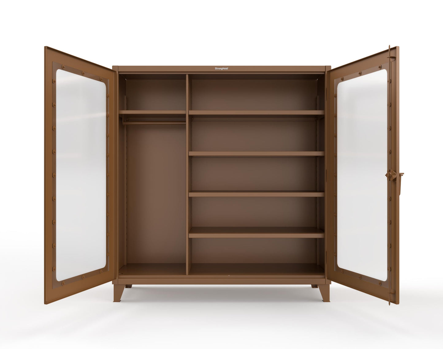 Extreme Duty 12 GA Clear View Uniform Cabinet with 5 Shelves - 72 In. W x 24 In. D x 78 In. H - 66-LD-W-245-8008