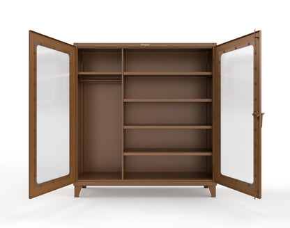 Extreme Duty 12 GA Clear View Uniform Cabinet with 5 Shelves - 72 In. W x 24 In. D x 78 In. H - 66-LD-W-245-8008