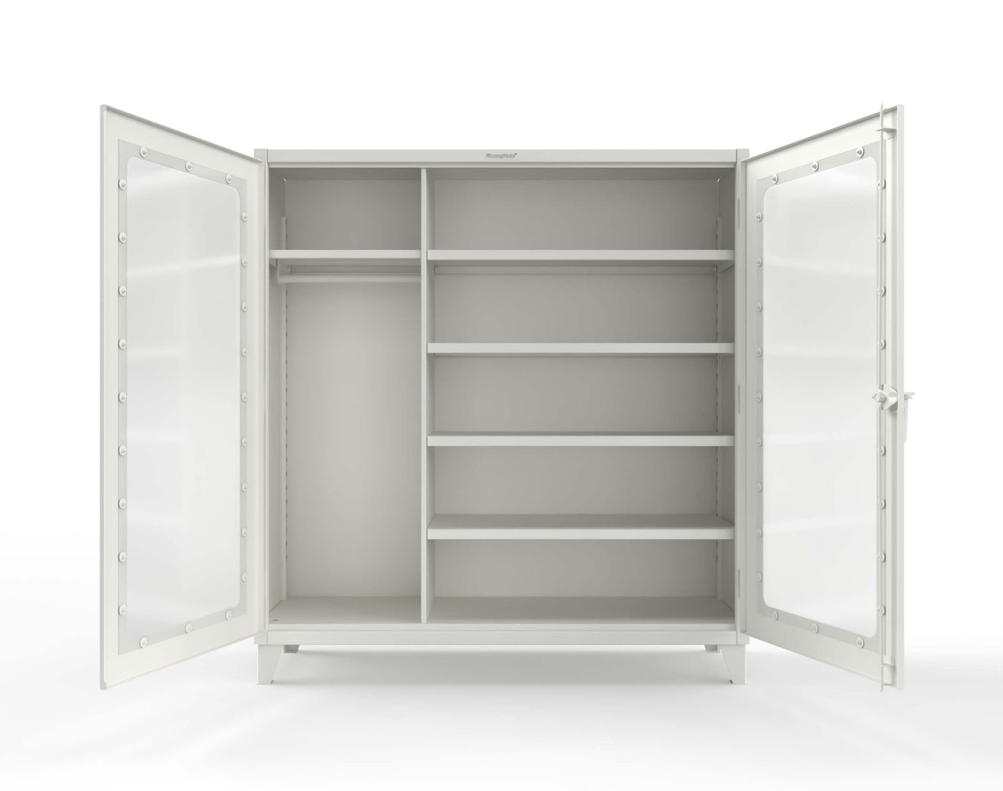 Extreme Duty 12 GA Clear View Uniform Cabinet with 5 Shelves - 72 In. W x 24 In. D x 78 In. H - 66-LD-W-245-9003