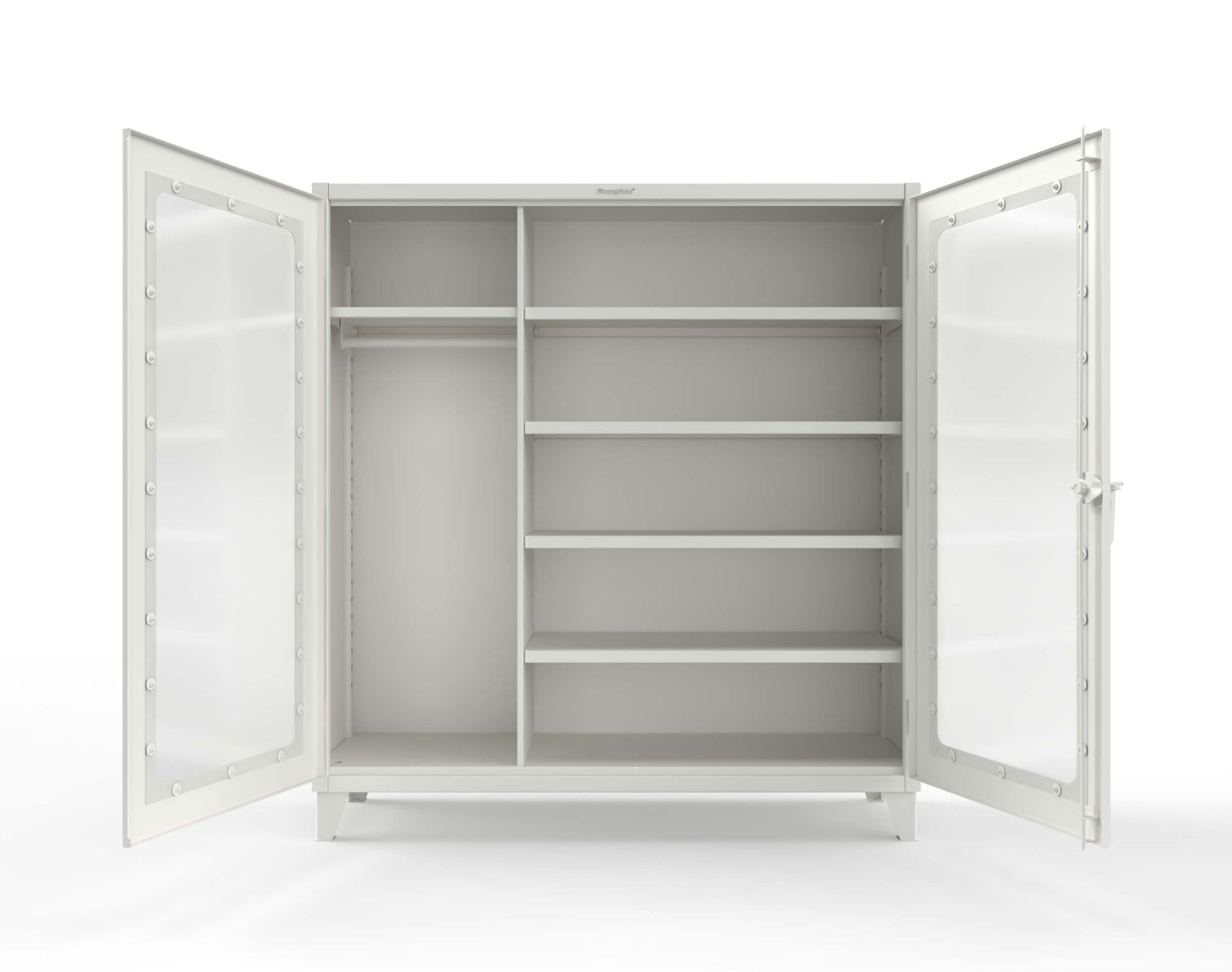 Extreme Duty 12 GA Clear View Uniform Cabinet with 5 Shelves - 72 In. W x 24 In. D x 78 In. H - 66-LD-W-245-9003