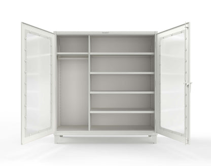 Extreme Duty 12 GA Clear View Uniform Cabinet with 5 Shelves - 72 In. W x 24 In. D x 78 In. H - 66-LD-W-245-9003