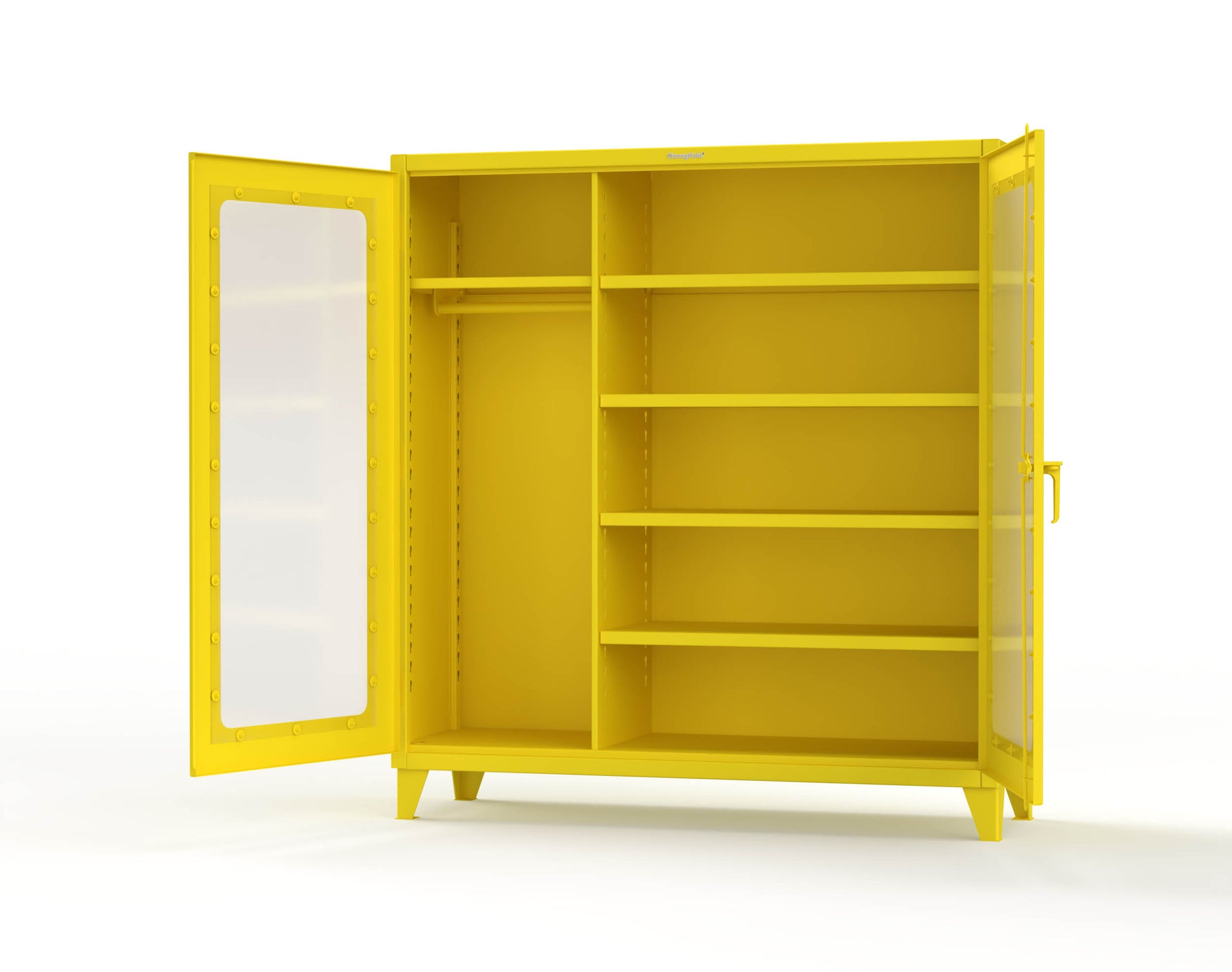 Extreme Duty 12 GA Clear View Uniform Cabinet with 5 Shelves - 72 In. W x 24 In. D x 78 In. H - 66-LD-W-245-1021