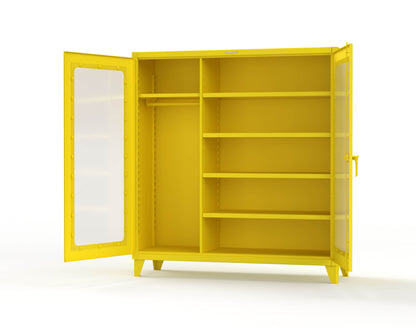 Extreme Duty 12 GA Clear View Uniform Cabinet with 5 Shelves - 72 In. W x 24 In. D x 78 In. H - 66-LD-W-245-1021