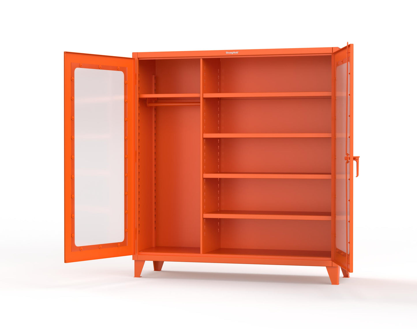 Extreme Duty 12 GA Clear View Uniform Cabinet with 5 Shelves - 72 In. W x 24 In. D x 78 In. H - 66-LD-W-245-2009