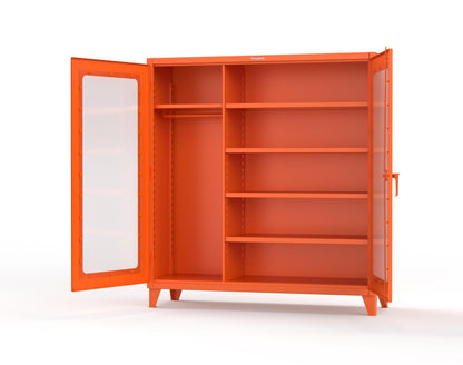 Extreme Duty 12 GA Clear View Uniform Cabinet with 5 Shelves - 72 In. W x 24 In. D x 78 In. H - 66-LD-W-245-2009
