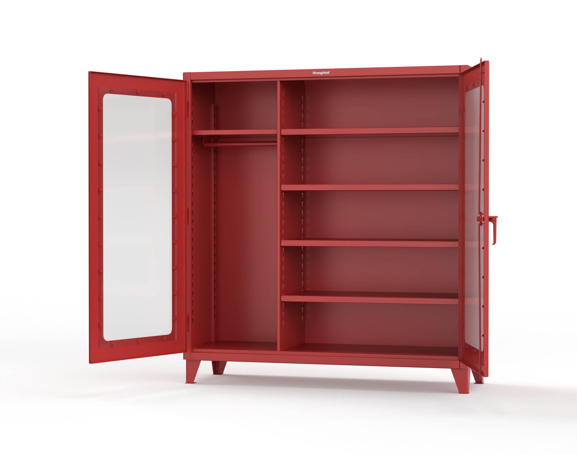 Extreme Duty 12 GA Clear View Uniform Cabinet with 5 Shelves - 72 In. W x 24 In. D x 78 In. H - 66-LD-W-245-3001