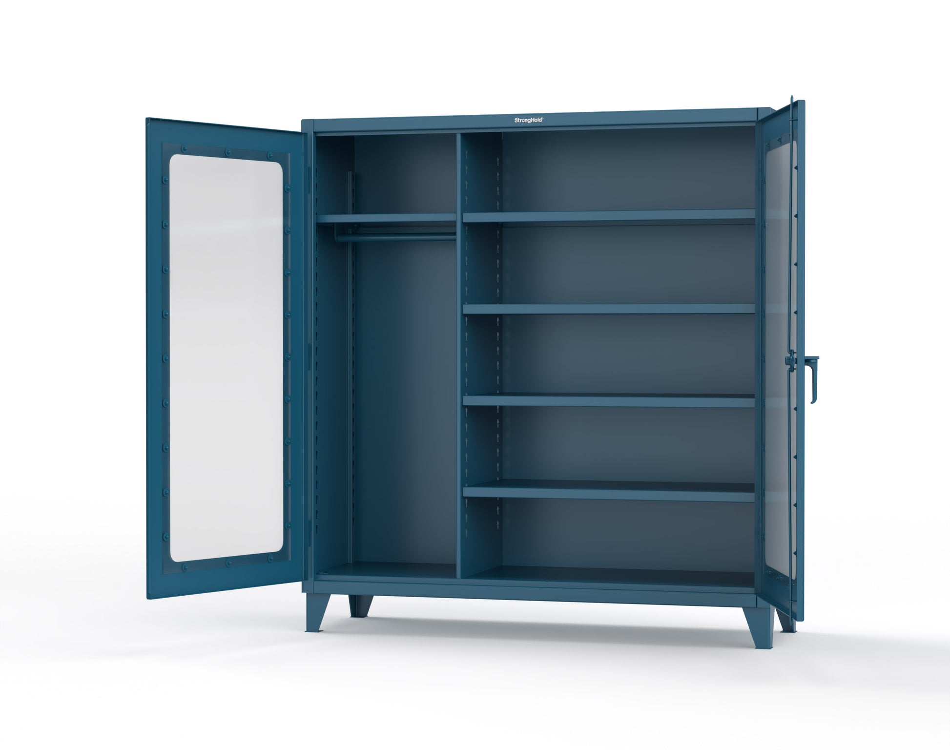 Extreme Duty 12 GA Clear View Uniform Cabinet with 5 Shelves - 72 In. W x 24 In. D x 78 In. H - 66-LD-W-245-5001