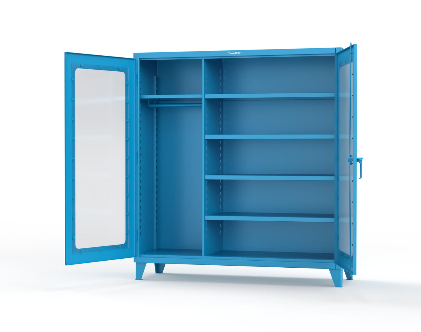 Extreme Duty 12 GA Clear View Uniform Cabinet with 5 Shelves - 72 In. W x 24 In. D x 78 In. H - 66-LD-W-245-5012