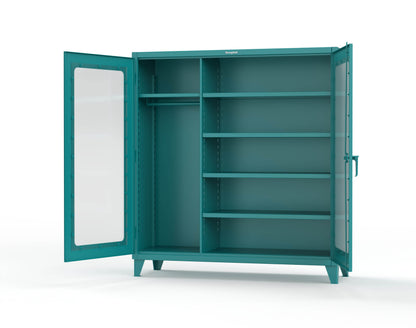 Extreme Duty 12 GA Clear View Uniform Cabinet with 5 Shelves - 72 In. W x 24 In. D x 78 In. H - 66-LD-W-245-5021