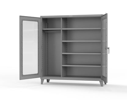 Extreme Duty 12 GA Clear View Uniform Cabinet with 5 Shelves - 72 In. W x 24 In. D x 78 In. H - 66-LD-W-245-7037