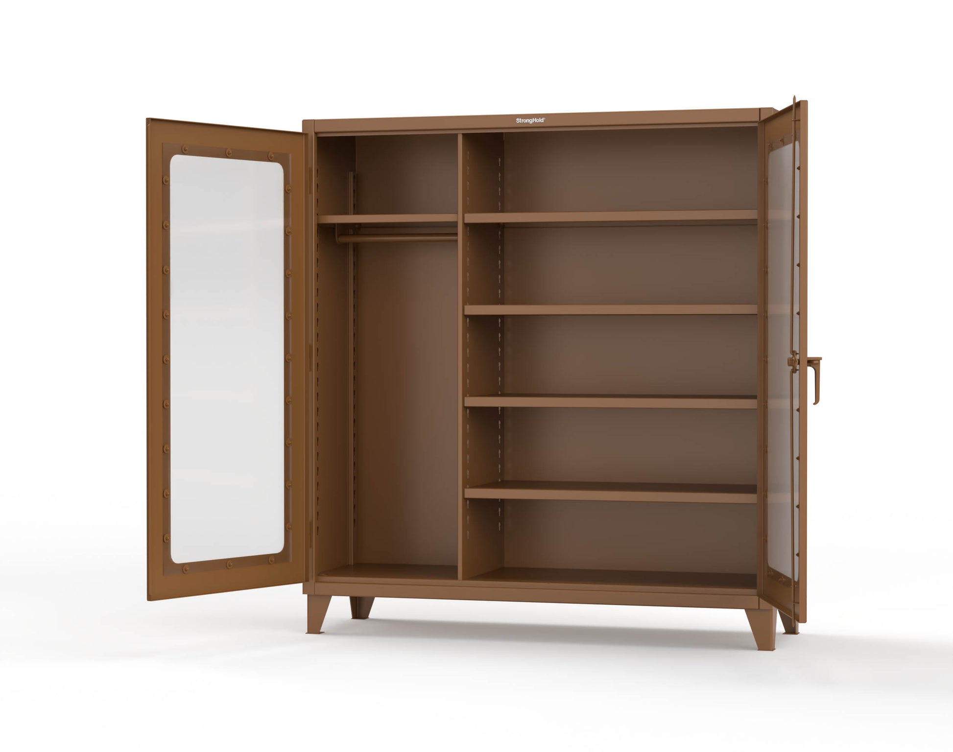 Extreme Duty 12 GA Clear View Uniform Cabinet with 5 Shelves - 72 In. W x 24 In. D x 78 In. H - 66-LD-W-245-8008