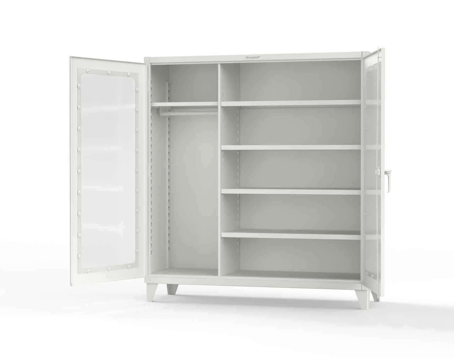 Extreme Duty 12 GA Clear View Uniform Cabinet with 5 Shelves - 72 In. W x 24 In. D x 78 In. H - 66-LD-W-245-9003