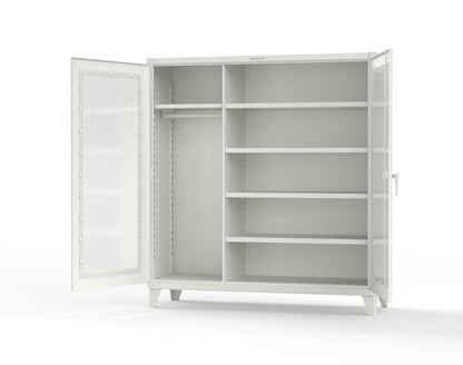 Extreme Duty 12 GA Clear View Uniform Cabinet with 5 Shelves - 72 In. W x 24 In. D x 78 In. H - 66-LD-W-245-9003