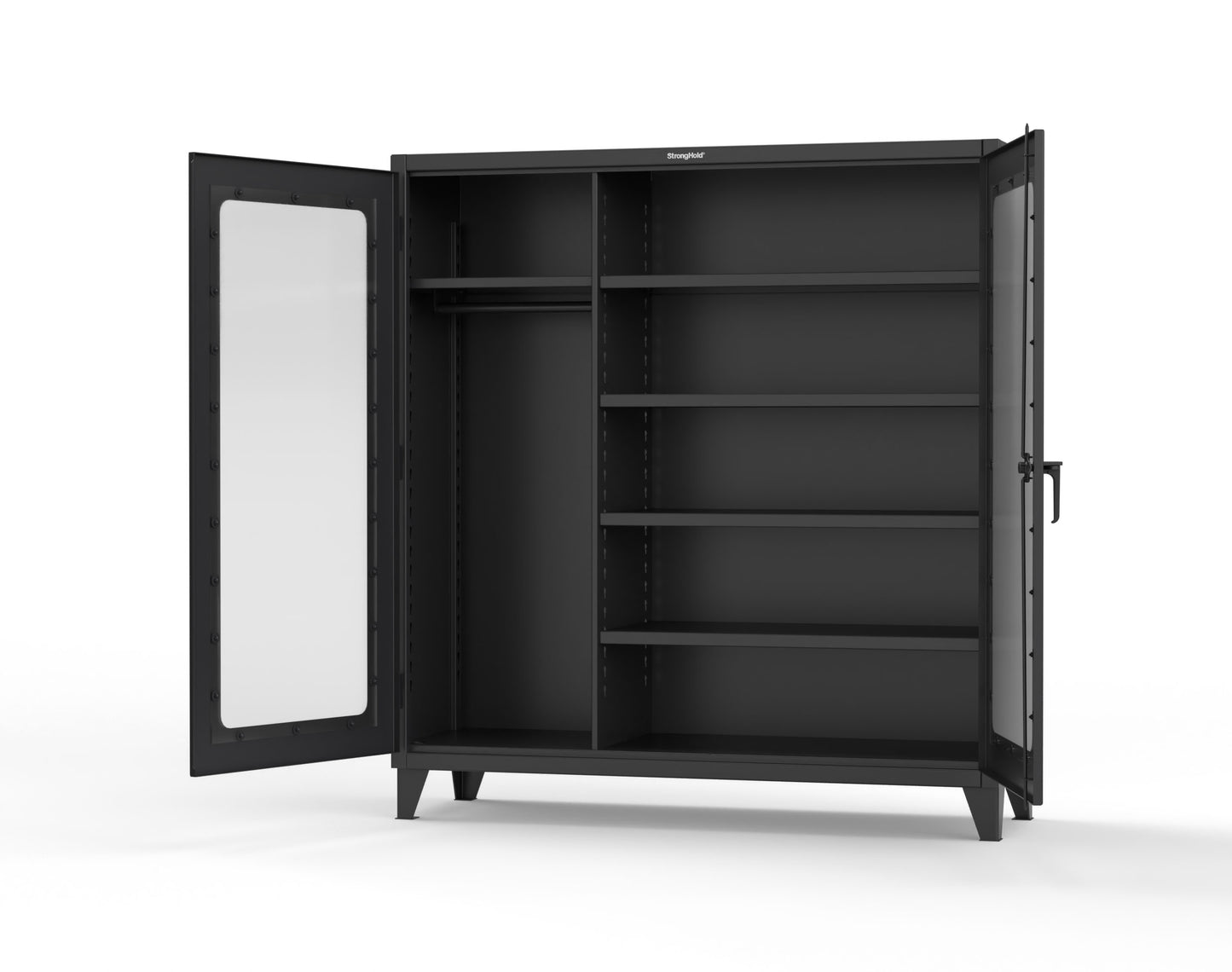 Extreme Duty 12 GA Clear View Uniform Cabinet with 5 Shelves - 72 In. W x 24 In. D x 78 In. H - 66-LD-W-245-9005