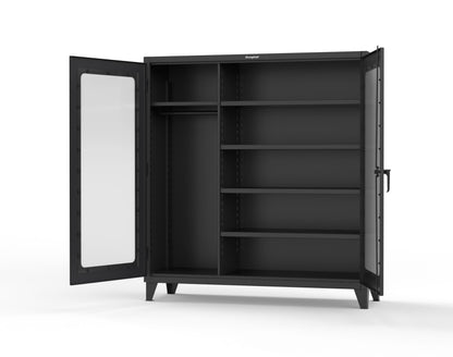 Extreme Duty 12 GA Clear View Uniform Cabinet with 5 Shelves - 72 In. W x 24 In. D x 78 In. H - 66-LD-W-245-9005