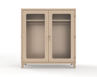 Extreme Duty 12 GA Clear View Uniform Cabinet with Hanger Rod, 1 Shelf - 72 In. W x 24 In. D x 78 In. H - 66-LD-WR-241-1019