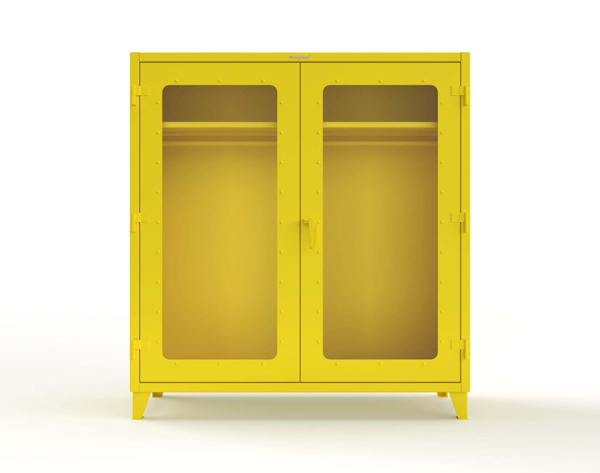 Extreme Duty 12 GA Clear View Uniform Cabinet with Hanger Rod, 1 Shelf - 72 In. W x 24 In. D x 78 In. H - 66-LD-WR-241-1021