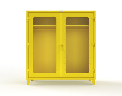 Extreme Duty 12 GA Clear View Uniform Cabinet with Hanger Rod, 1 Shelf - 72 In. W x 24 In. D x 78 In. H - 66-LD-WR-241-1021