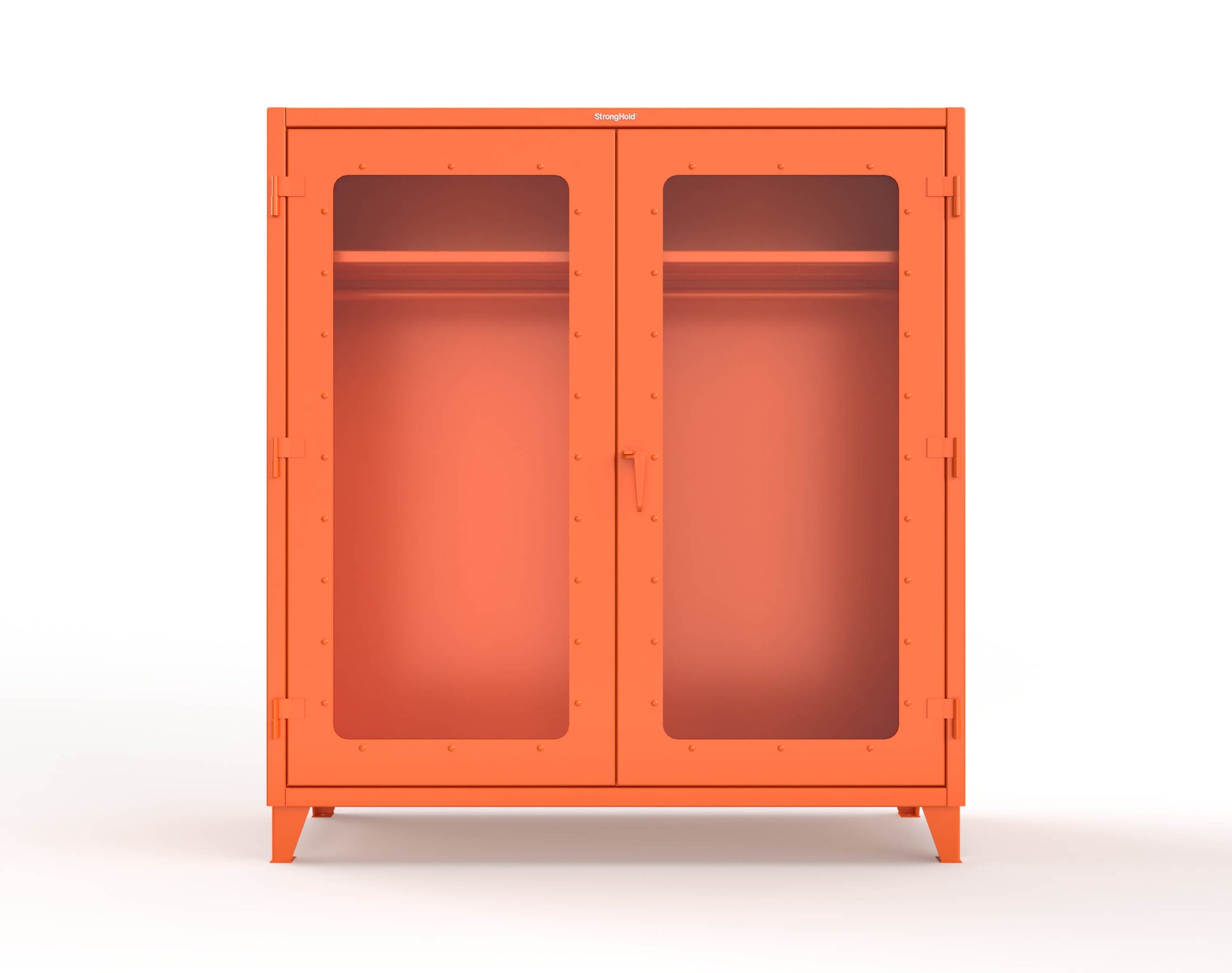 Extreme Duty 12 GA Clear View Uniform Cabinet with Hanger Rod, 1 Shelf - 72 In. W x 24 In. D x 78 In. H - 66-LD-WR-241-2009