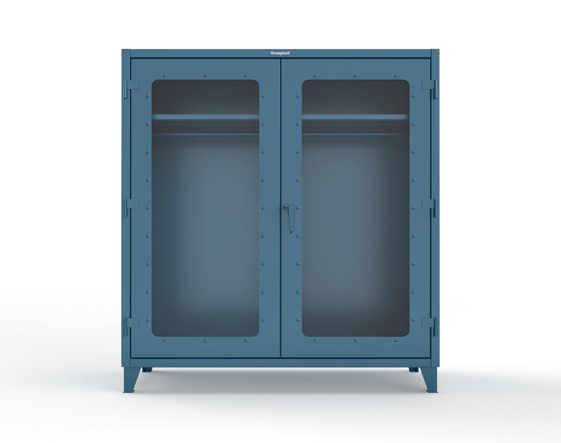 Extreme Duty 12 GA Clear View Uniform Cabinet with Hanger Rod, 1 Shelf - 72 In. W x 24 In. D x 78 In. H - 66-LD-WR-241-5001