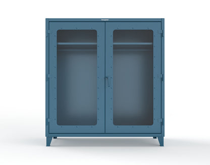 Extreme Duty 12 GA Clear View Uniform Cabinet with Hanger Rod, 1 Shelf - 72 In. W x 24 In. D x 78 In. H - 66-LD-WR-241-5001