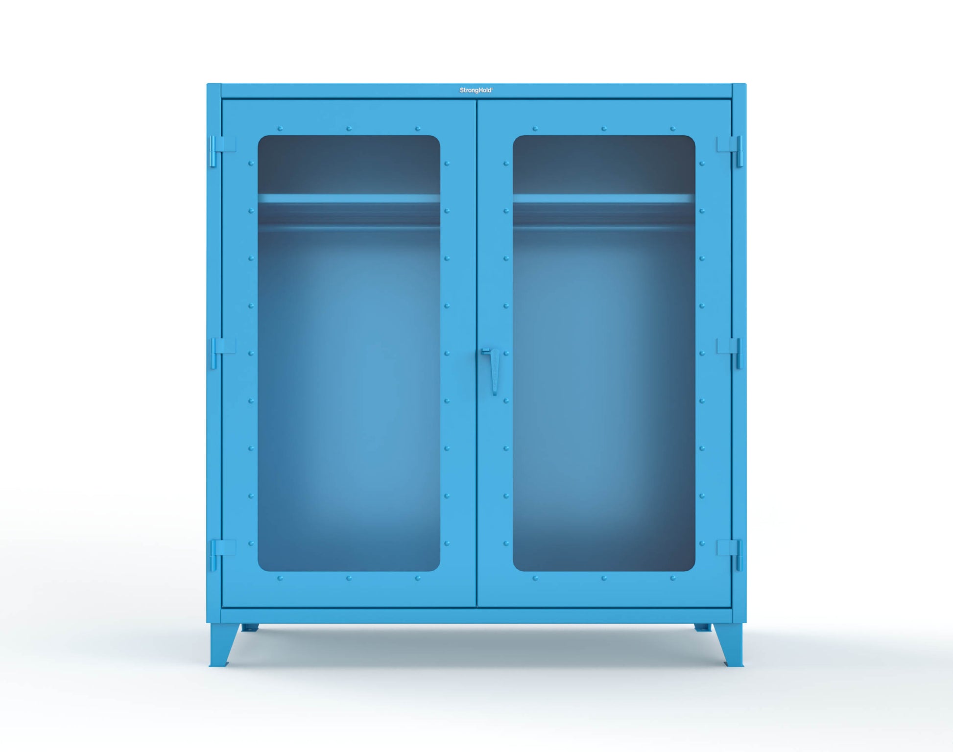 Extreme Duty 12 GA Clear View Uniform Cabinet with Hanger Rod, 1 Shelf - 72 In. W x 24 In. D x 78 In. H - 66-LD-WR-241-5012