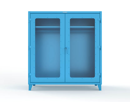 Extreme Duty 12 GA Clear View Uniform Cabinet with Hanger Rod, 1 Shelf - 72 In. W x 24 In. D x 78 In. H - 66-LD-WR-241-5012