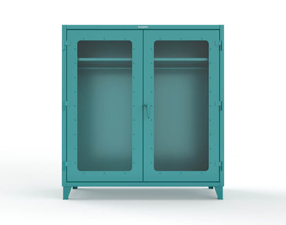 Extreme Duty 12 GA Clear View Uniform Cabinet with Hanger Rod, 1 Shelf - 72 In. W x 24 In. D x 78 In. H - 66-LD-WR-241-5021