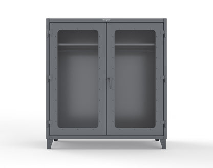 Extreme Duty 12 GA Clear View Uniform Cabinet with Hanger Rod, 1 Shelf - 72 In. W x 24 In. D x 78 In. H - 66-LD-WR-241-7024