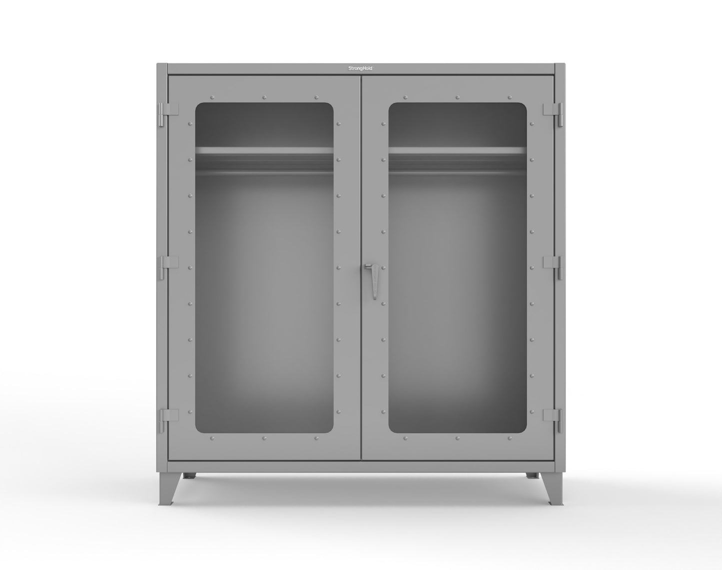 Extreme Duty 12 GA Clear View Uniform Cabinet with Hanger Rod, 1 Shelf - 72 In. W x 24 In. D x 78 In. H - 66-LD-WR-241-7037